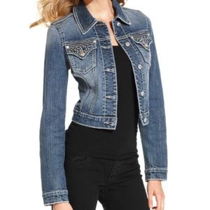 Miss Me Rhinestone/Studded Embellished DenimJacket